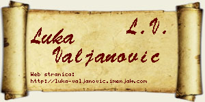 Luka Valjanović vizit kartica